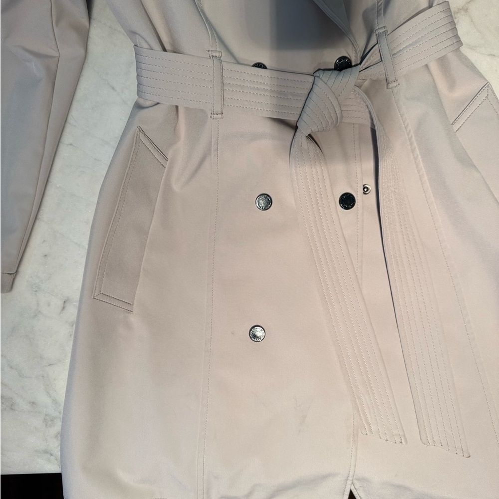 Calvin Klein Trench Coat with Belted Waist - Picture 6 of 7